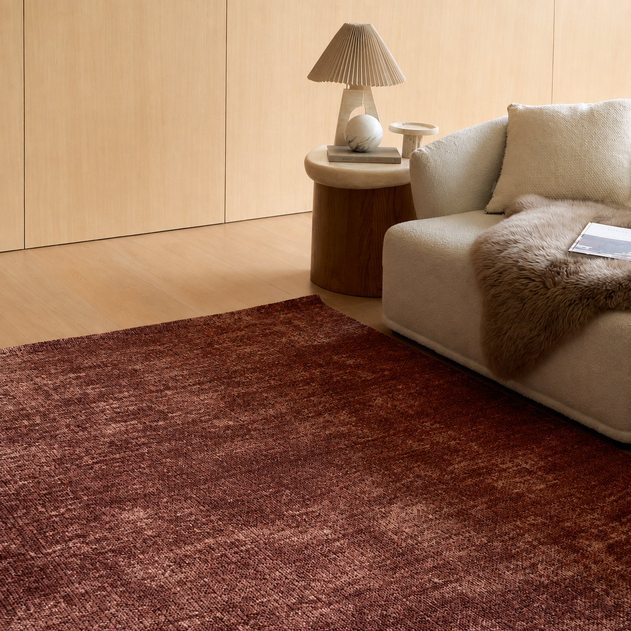 SEVONNE premium wool rug in a contemporary interior
